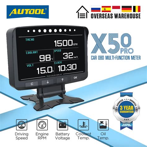 AUTOOL X50 프로 OBD2 온보드 컴퓨터 자동차 헤드 디스플레이 자동차 디지털 컴퓨터 속도 측정기 OBD2 스캐너 OBD