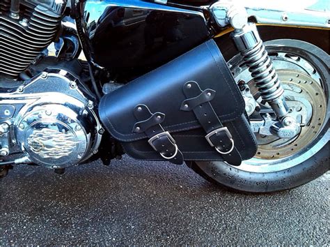 Leather Swingarm Single Sided Pannier Saddle Bag Harley Davidson Sportster