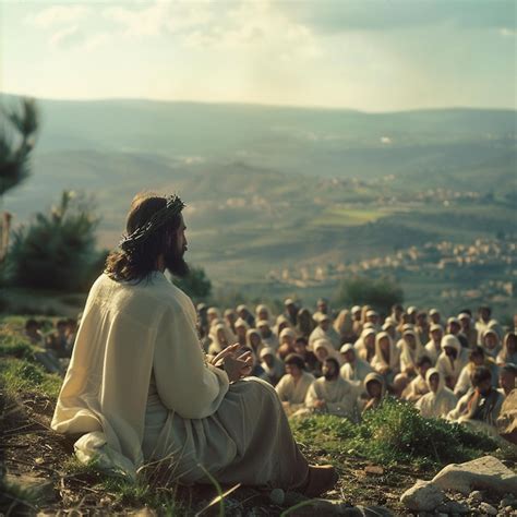 Premium Photo Jesus Christ Giving His Sermon On The Mount