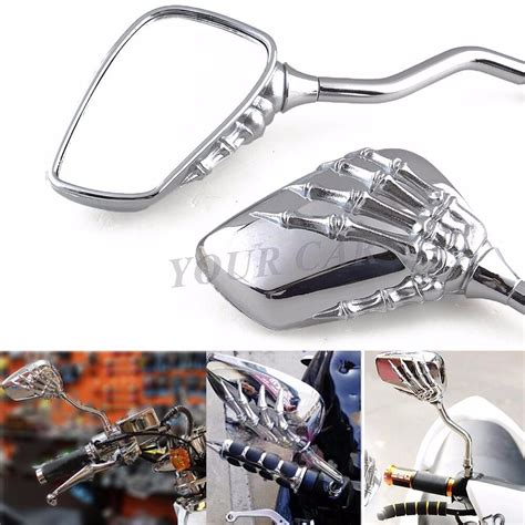 Motorcycle Chrome Rear View Side Mirrors For Cruiser Scooter Chopper