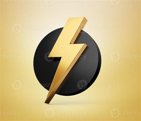 Thunderbolt Logo Design in a Black Circle 3d illustration 12604005 Stock Photo at Vecteezy