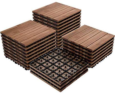 Yaheetech 27PCS Interlocking Patio Deck Tiles 12 X 12in Wood Floor