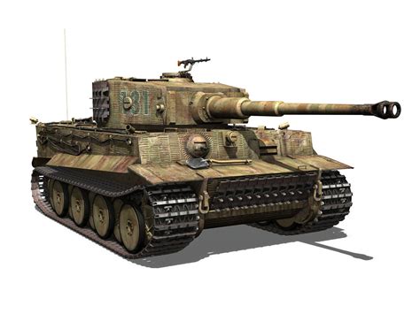 Panzer VI Tiger 131 Mid Production 3D Model Obj 3ds Fbx C4d