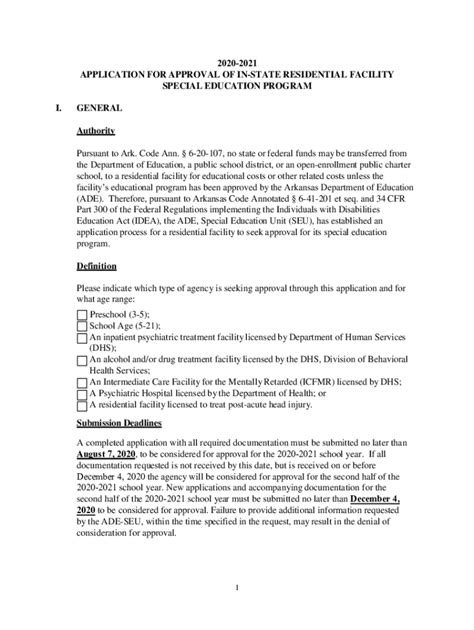 Fillable Online Arksped K12 Ar APPLICATION FOR APPROVAL OF OUT OF STATE