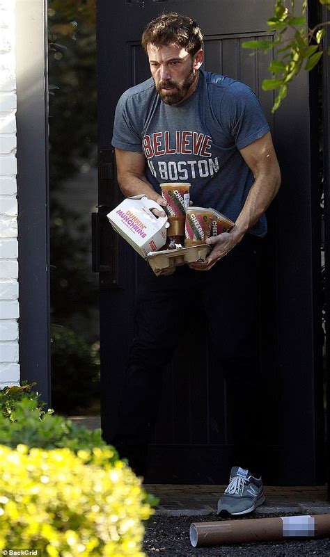 Ben Affleck Is Suited Up In Boston Gear As He Spills His Coffee After