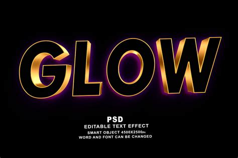 Glow Psd 3d Editable Text Effect Graphic By Truevector · Creative Fabrica