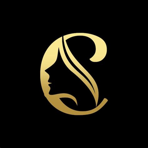 Lettre C Beauté Femmes Visage Logo Design Vecteur Premium