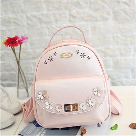 Japan Korean Style Rivet Women Backpack Pu Leather Girl Bag Teens School Backpacks Female