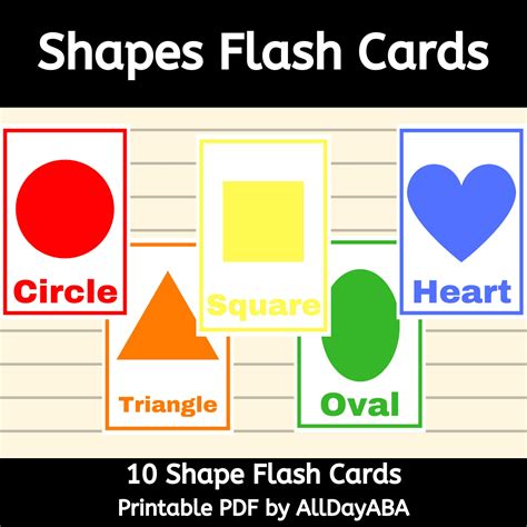 shapes flash cards aba speech therapy special education