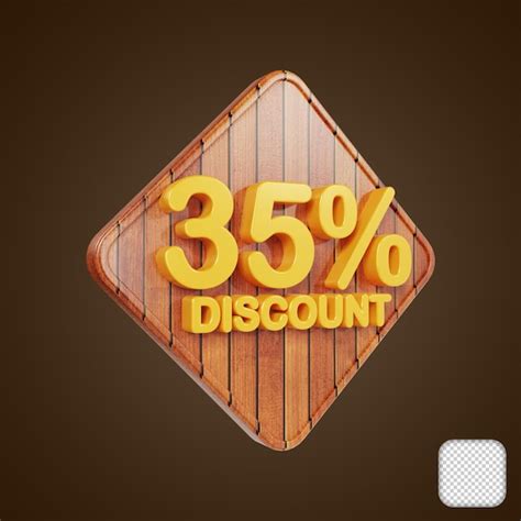 Premium Psd Wooden Sale Discount 35 Percent Off 3d Illustration