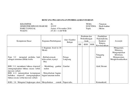 Contoh Rpp Pai Sd Kurikulum Paud Ppt Editbopqe