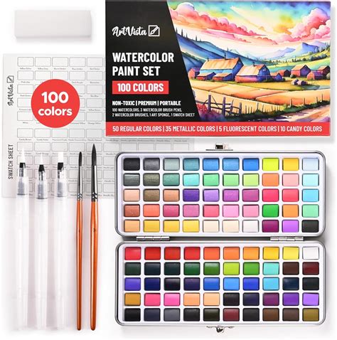 Amazon.com: Watercolor Paint Set with 100 Bright Colors: for Adult