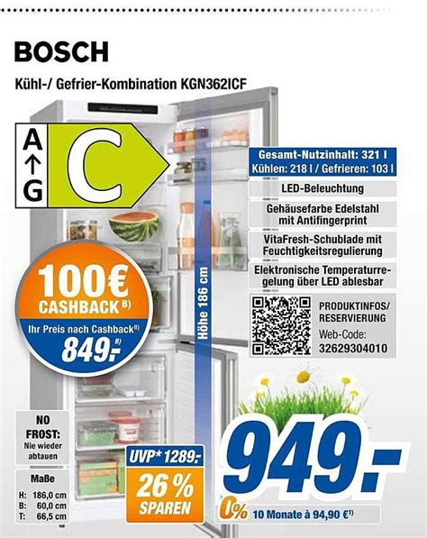 Bosch K Hl Gefrierkombination Kgn Icf Angebot Bei Expert