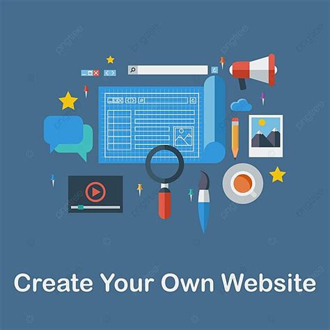 Create Your Own Website Star Web Design Technology Vector Star Web