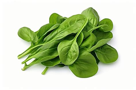 Premium Ai Image Spinach Leaves On White Background