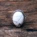 Howlite Ring Silver Ring X Mm Big Oval Stone Ring Etsy