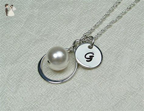 Personalized Bridesmaid Necklace Swarovski Crystalsimulated Pearl