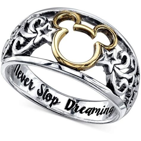 Disney Open Work Mickey Mouse Ring In Sterling Silver And 14k Gold