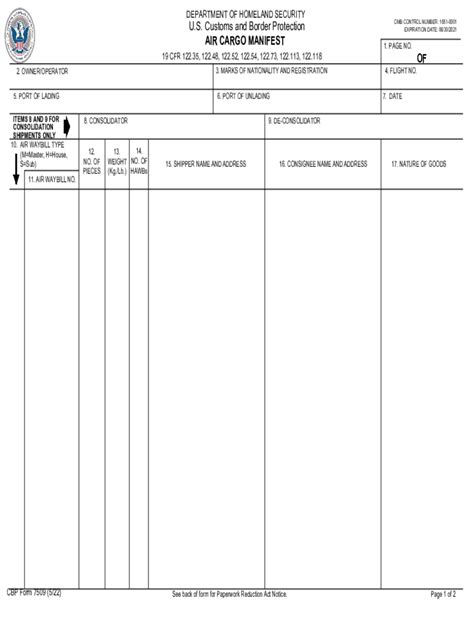 Cargo Manifest Example Pdf Complete With Ease Airslate Signnow