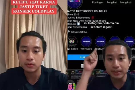 Waspada Jastip Tiket Konser Coldplay Tiktoker Nicho Saputra Nugraha