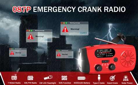 Amazon Emergency Crank Radio Emgykit Mwh Am Fm Noaa Solar