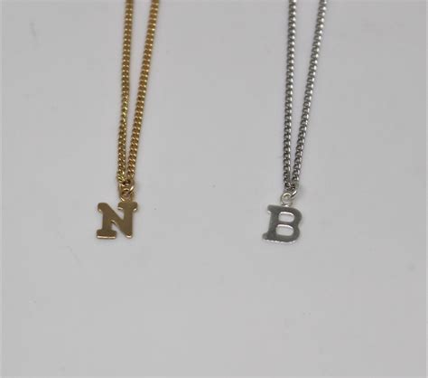 Tiny Letter Necklace Dainty Initial Necklace Personalized Etsy