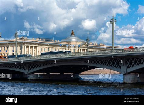 Saint Petersburg Blagoveshchensk Bridge Across The River Neva St