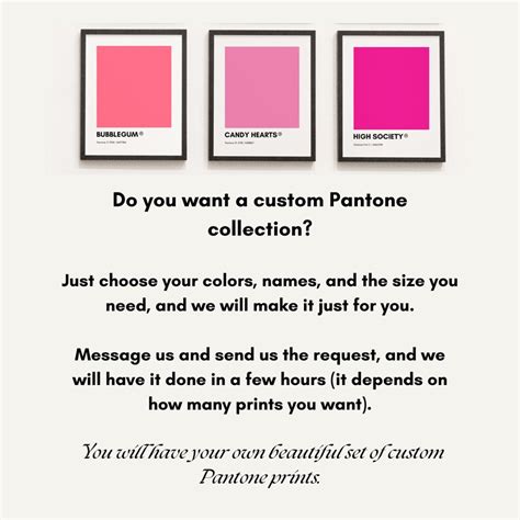 Pantone Pink Wall Art Printable Bundle Set Of Prints Pink Etsy