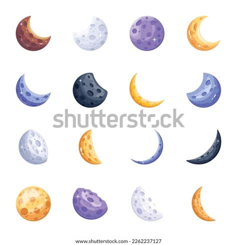 Pack Moon Phases Flat Vectors Stock Vector (Royalty Free) 2262237127 ...