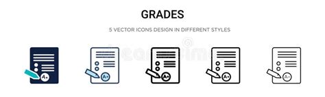 Grades Icon Trendy Modern Flat Linear Vector Grades Icon On White