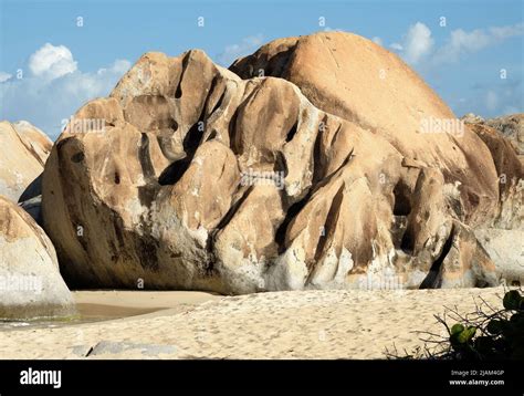 Fluted Boulder At Spring Bay Virgin Gorda Bvi Stock Photo Alamy