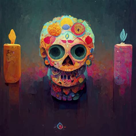 Bella Ilustración Del Día De Los Muertos Stock De Ilustración