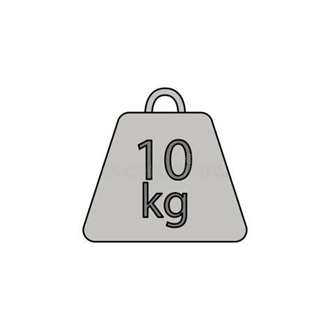 Gewichtssymbool 10 Kilogram Van De Overzichtskleur Het Pictogram Stock