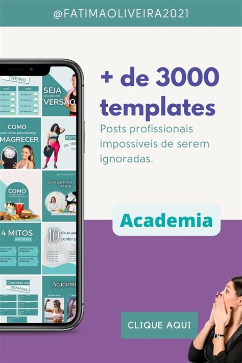 Feed Organizado Academia Templates Canva Canva Instagram Instagram