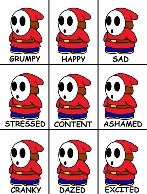 Guide to Shy Guy Emotions : r/Mario