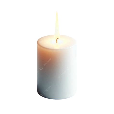 3d Illustration Of A Burning Beautiful Candle On Transparent Background