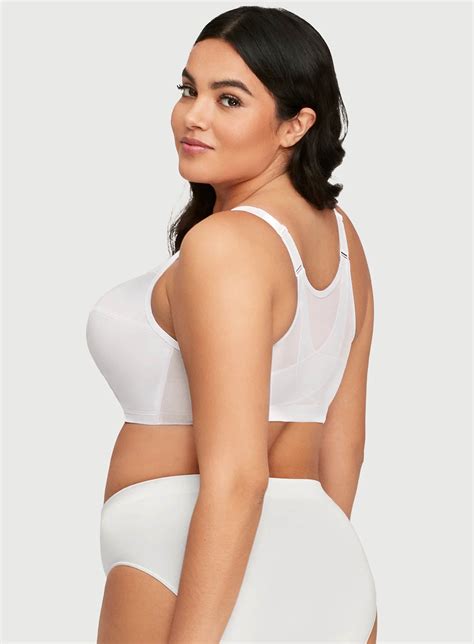 Glamorise Magic Lift Posture Back Support Bra White Debras