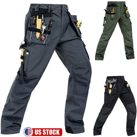 Mens Workwear Trousers Cargo Construction Work Pants Cordura Knee Reinforcement 31 85 Men