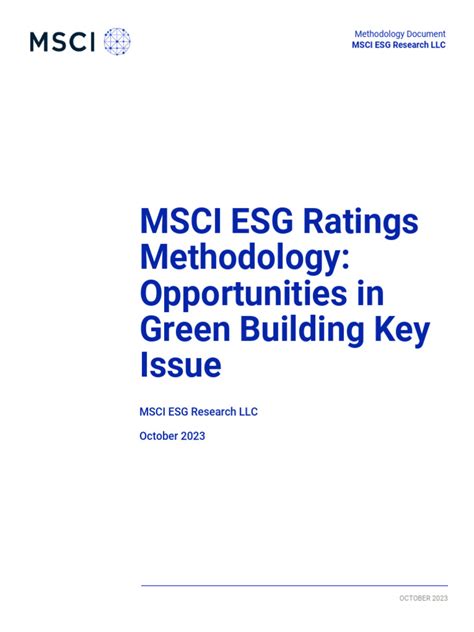 MSCI ESG Ratings Methodology - Opportunities in Green Building Key ...