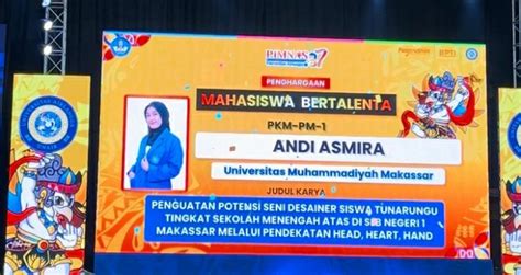 Andi Asmira Mahasiswa Unismuh Makassar Raih Penghargaan Mahasiswa