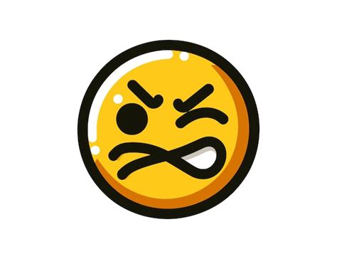 Premium Vector Angry Expression Emoji Cartoon Illustration