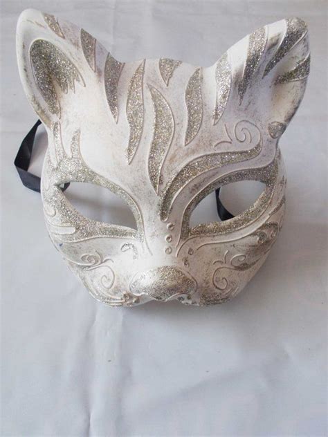 Gatto Mask Masquerade Handmade Of Plaster And Putty Cat Mask Half