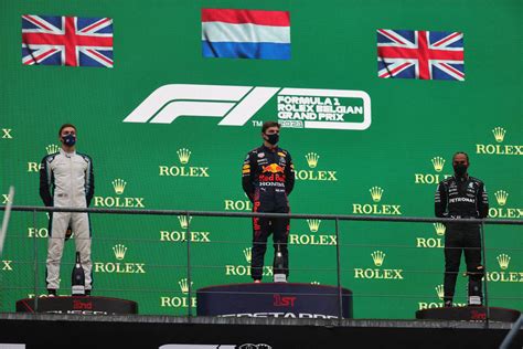 2021年f1第12戦ベルギーgp表彰式 Autosport Web