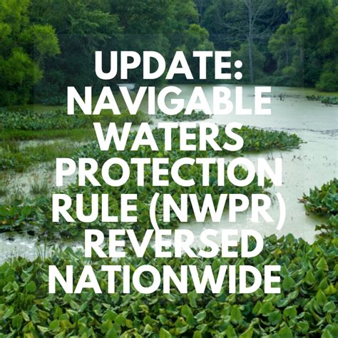 Federal Judge Ends Navigable Waters Protection Rule Stream