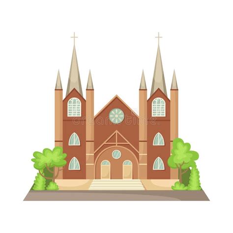 Ilustração Vetorial Da Igreja Católica Edifício Arquitetônico