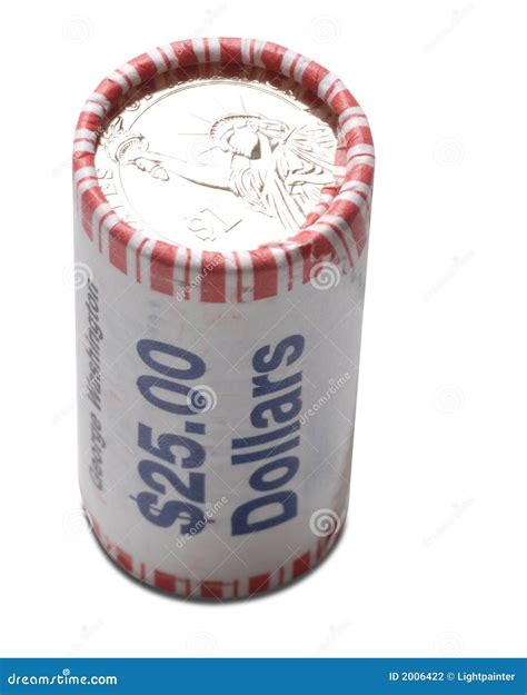 roll  dollar coins stock photo image  treasure united