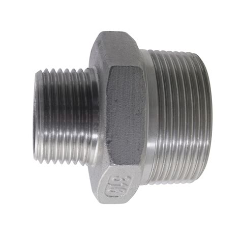 2 1 2 X 2 NPT MALE MALE HEXAGON REDUCING NIPPLE 150LB 316 STAINLESS