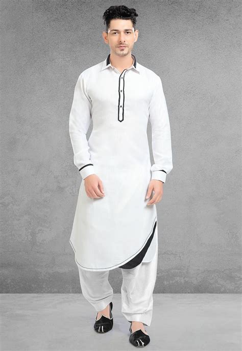 Solid Color Linen Kurta Set In White Mens Kurta Designs Boys Kurta