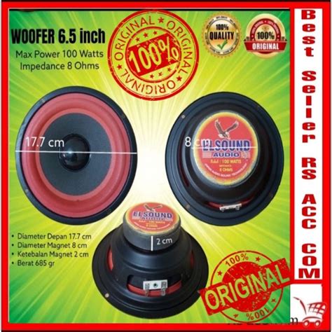 Jual SPEAKER WOOFER 6 5 Inch ELSOUND WOOFER ELSOUND MERAH HITAM