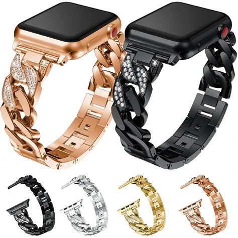 Correa De Metal Para Apple Watch Pulsera De Diamante De Mm Mm Mm